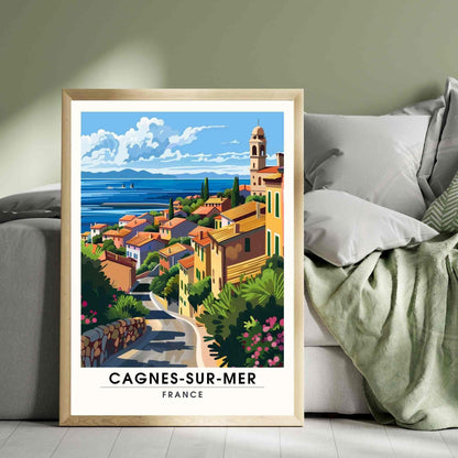 Affiche Cagnes-sur-Mer, France - Impression Cagnes-sur-Mer - Affiche de voyage Côte d'Azur