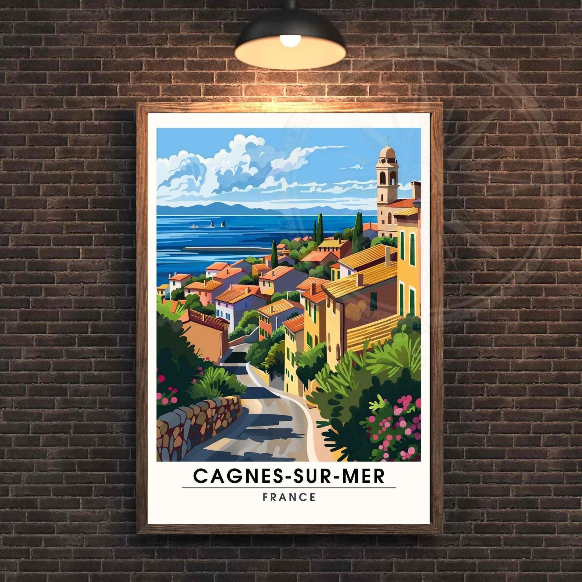 Affiche Cagnes-sur-Mer, France - Impression Cagnes-sur-Mer - Affiche de voyage Côte d'Azur