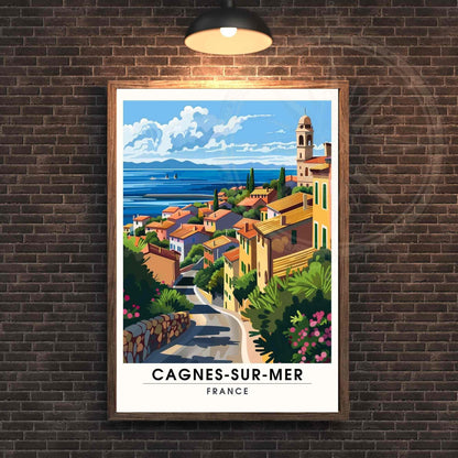 Affiche Cagnes-sur-Mer, France - Impression Cagnes-sur-Mer - Affiche de voyage Côte d'Azur