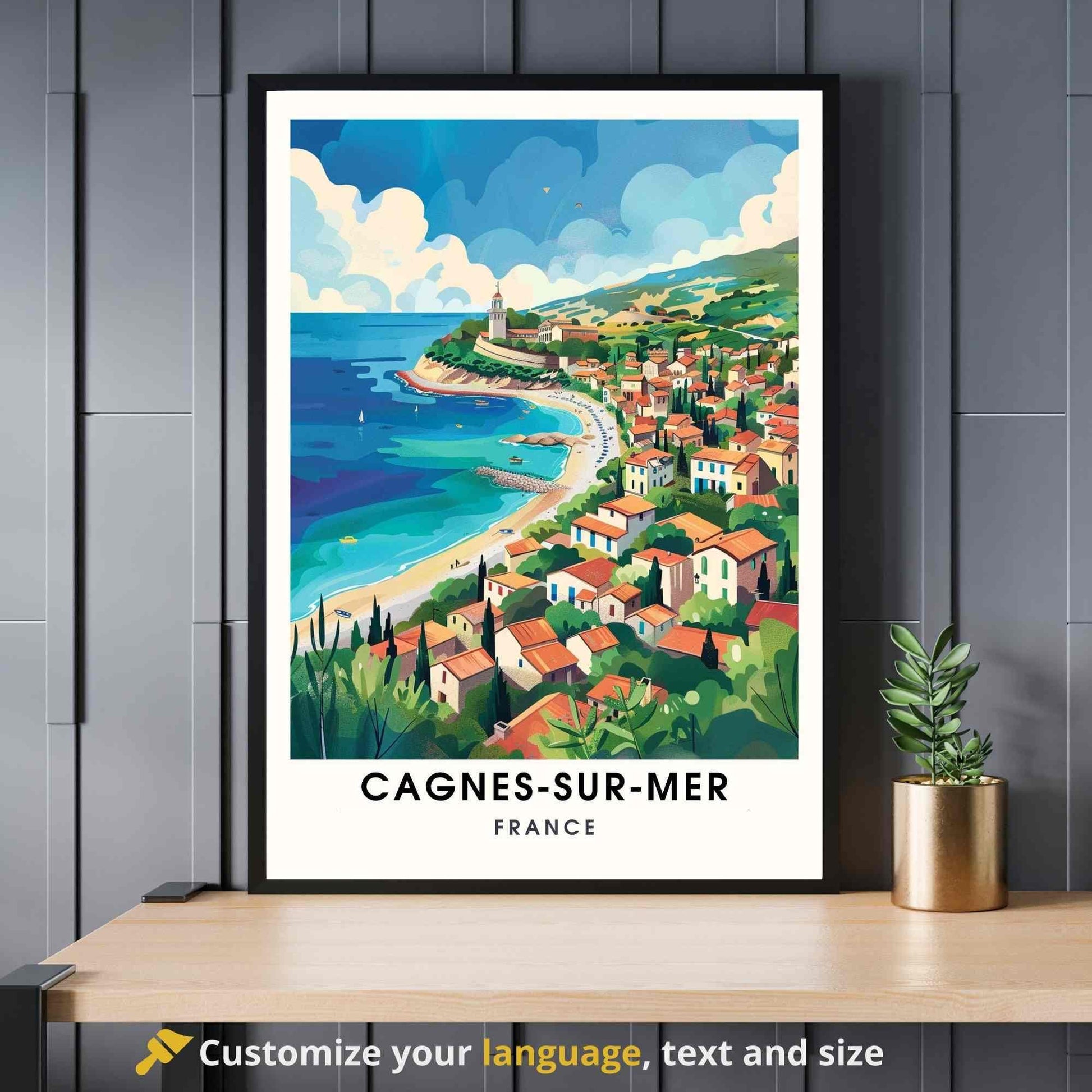 Affiche Cagnes-sur-Mer, France - Impression de voyage Cagnes-sur-Mer - Côte d'Azur