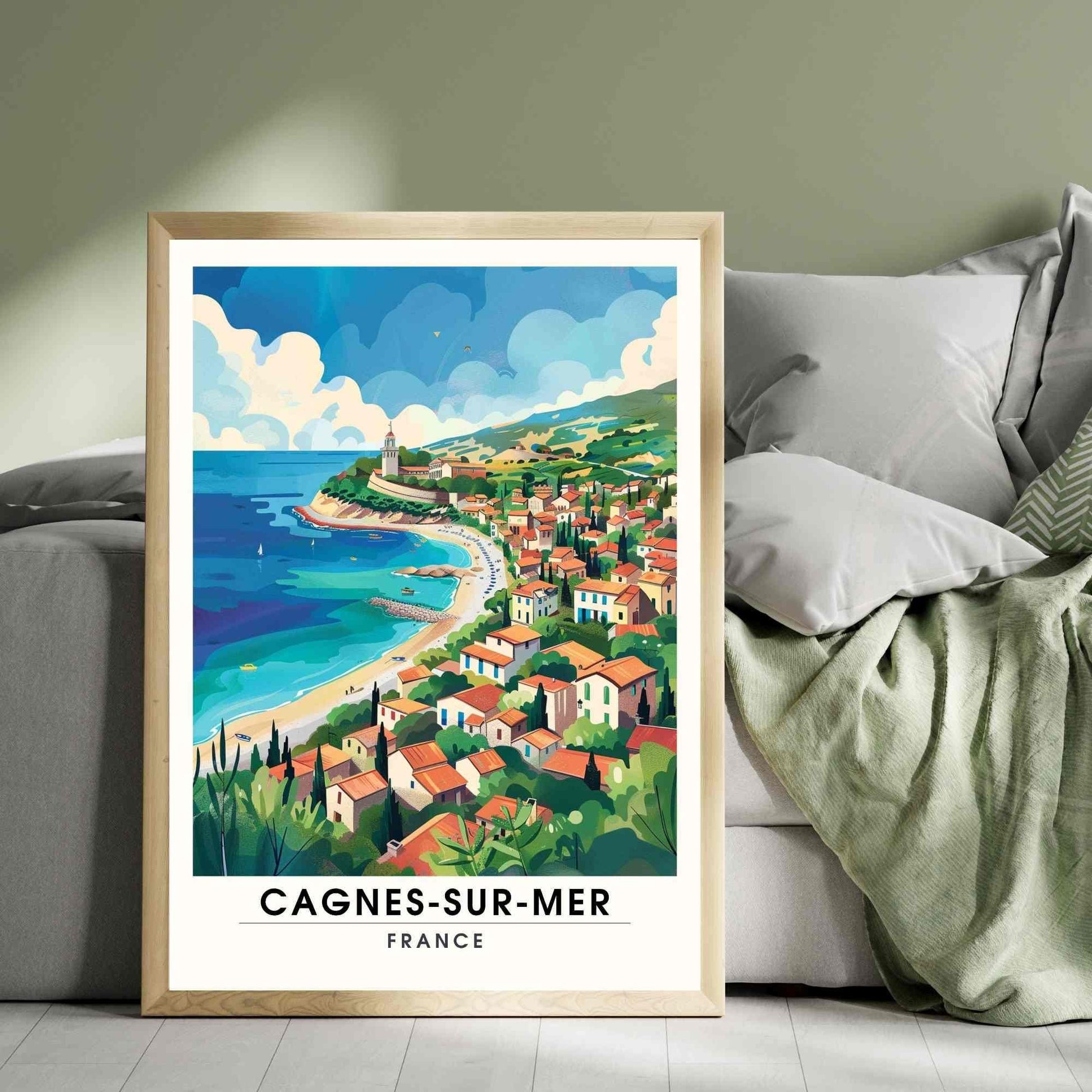 Affiche Cagnes-sur-Mer, France - Impression de voyage Cagnes-sur-Mer - Côte d'Azur