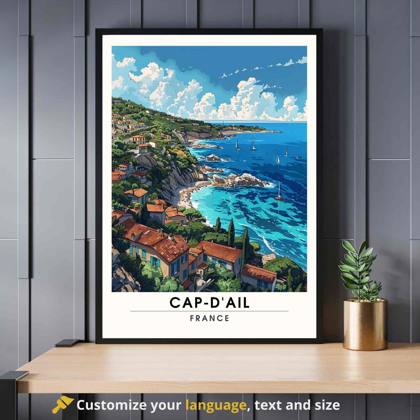 Affiche Cap-d'Ail , France - Impression Cap-d'Ail - Souvenir Côte d'Azur