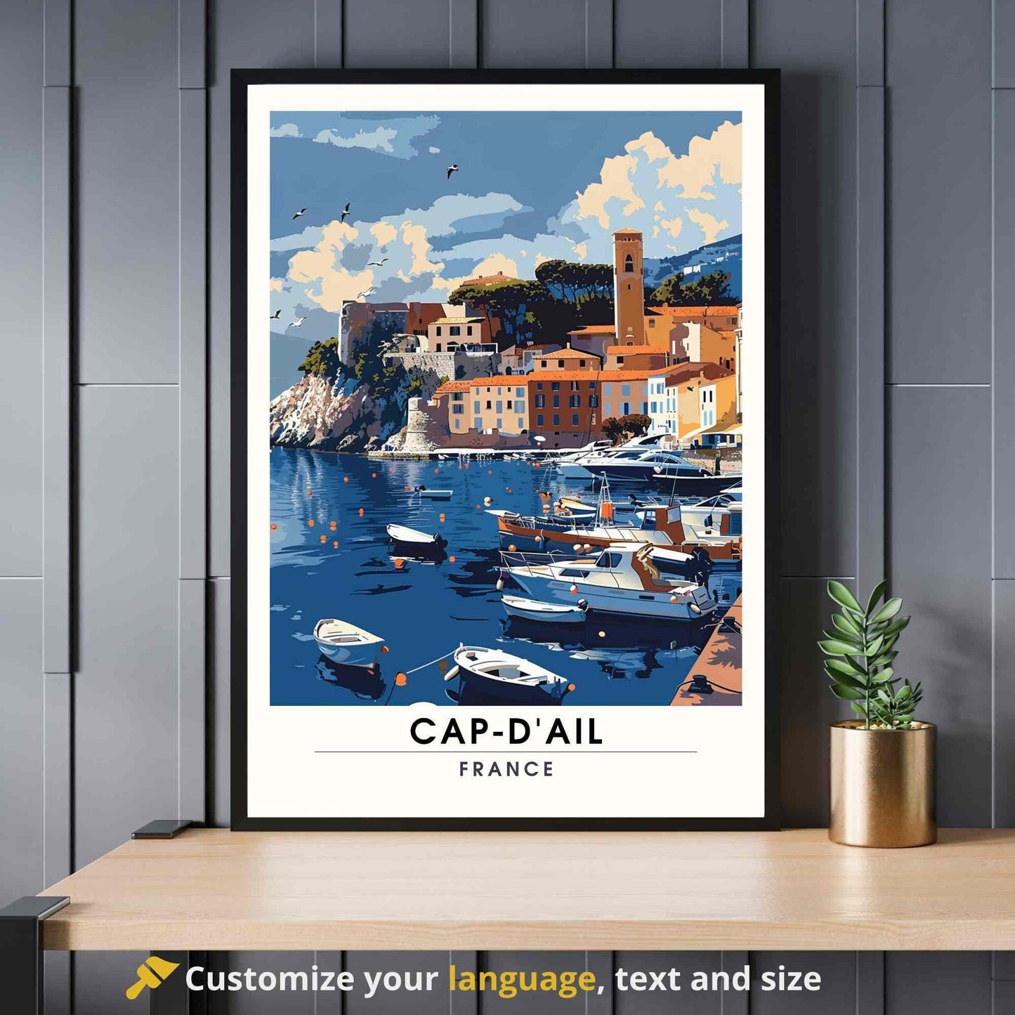 Affiche Cap-d'Ail , France - Impression Cap-d'Ail - Affiche Côte d'Azur