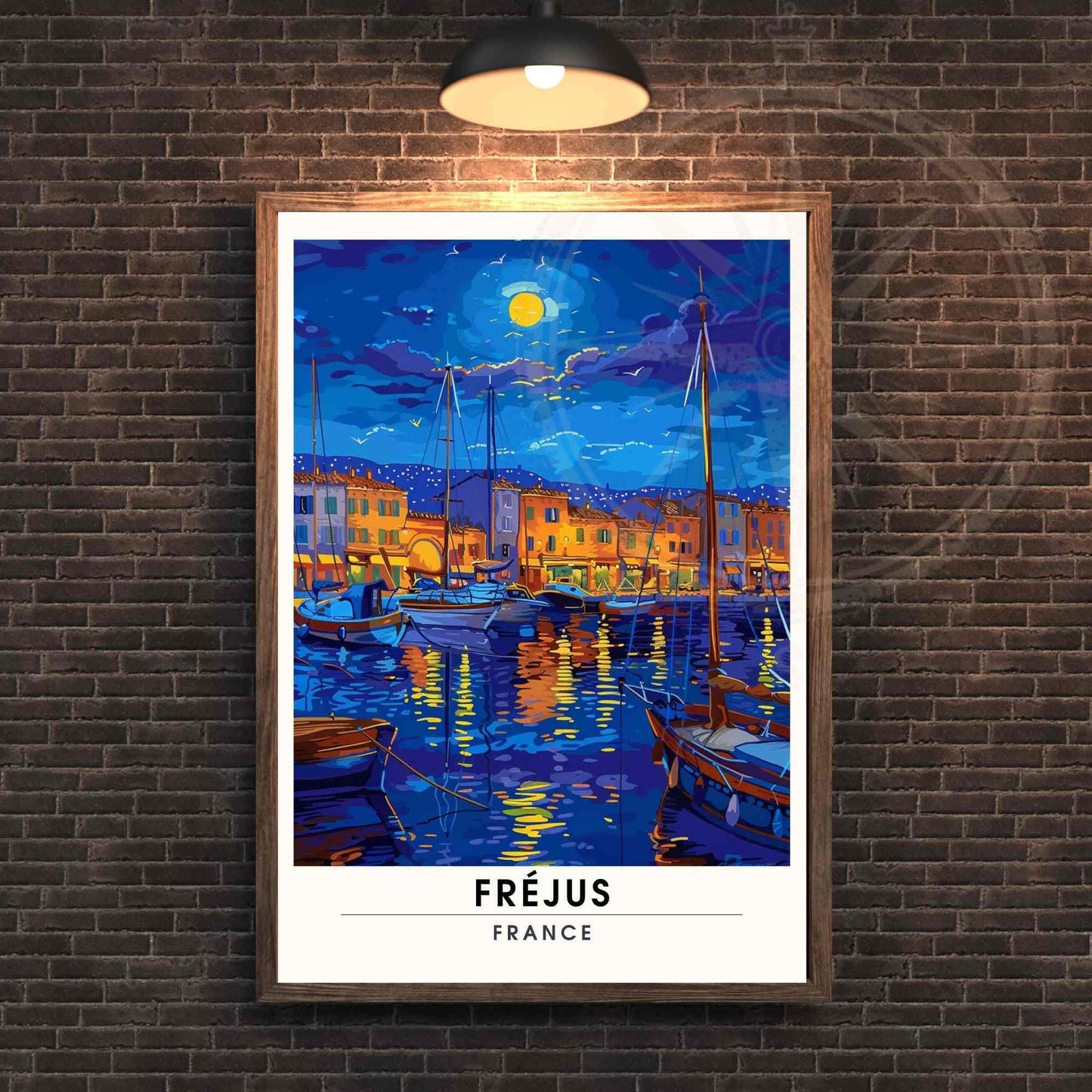 Affiche Fréjus, France - Impression Fréjus - Côte d'Azur la nuit