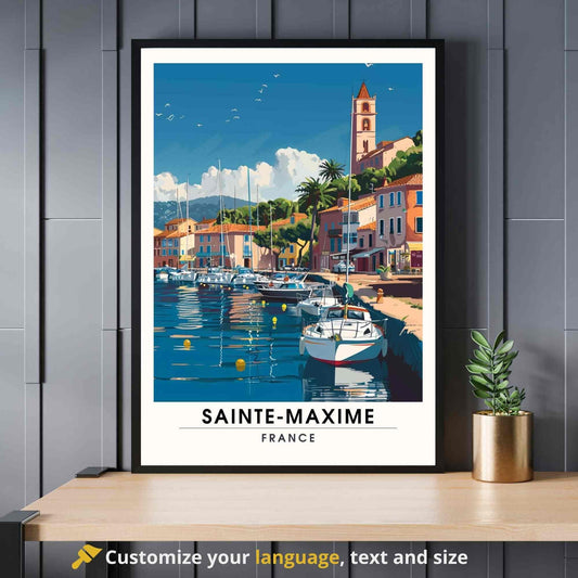 Affiche Sainte-Maxime, France - Impression Sainte-Maxime - affiche Côte d'Azur