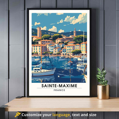 Affiche Sainte-Maxime, France - Impression de voyage Sainte-Maxime - Côte d'Azur