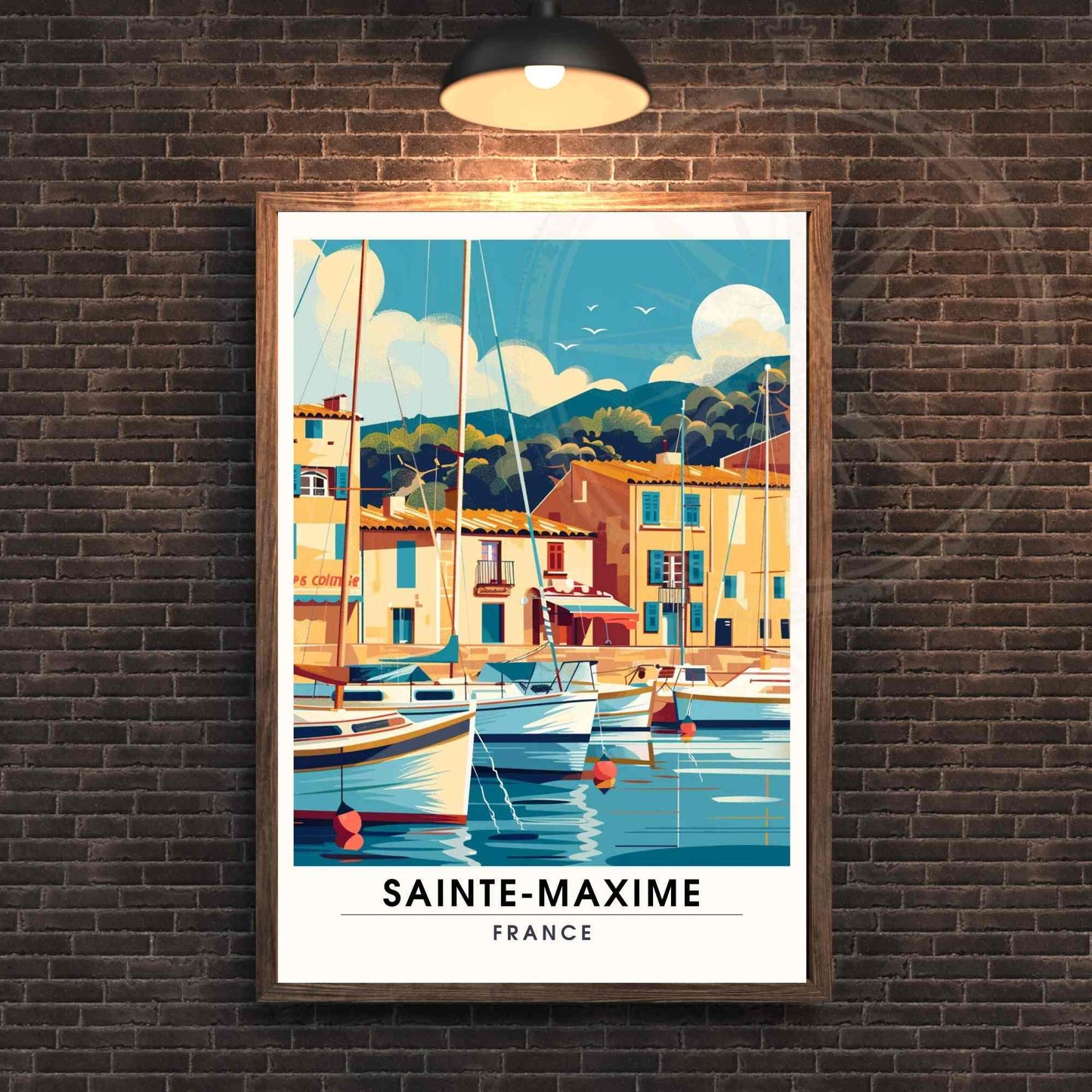 Affiche de voyage Sainte-Maxime, France - Impression Sainte-Maxime - affiche Côte d'Azur