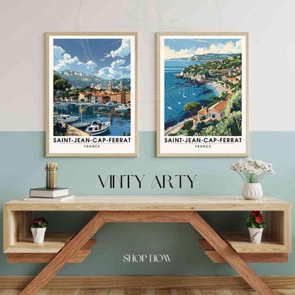 Affiche de voyage Saint-Jean-Cap-Ferrat, France - Impression Saint-Jean-Cap-Ferrat - affiche Côte d'Azur