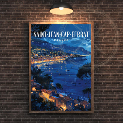 Affiche de voyage Saint-Jean-Cap-Ferrat, France - Impression Saint-Jean-Cap-Ferrat - affiche Côte d'Azur