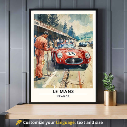 Affiche le Mans | Impression de voyage | Affiche Vintage | Affiche Voiture