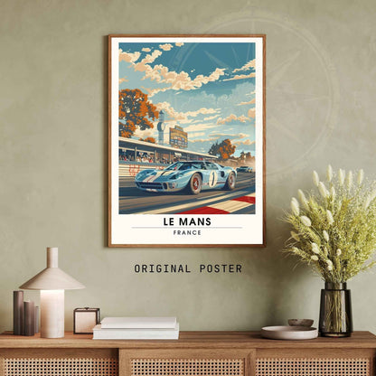 Affiche le Mans | Impression de voyage | Affiche Vintage | Affiche Voiture