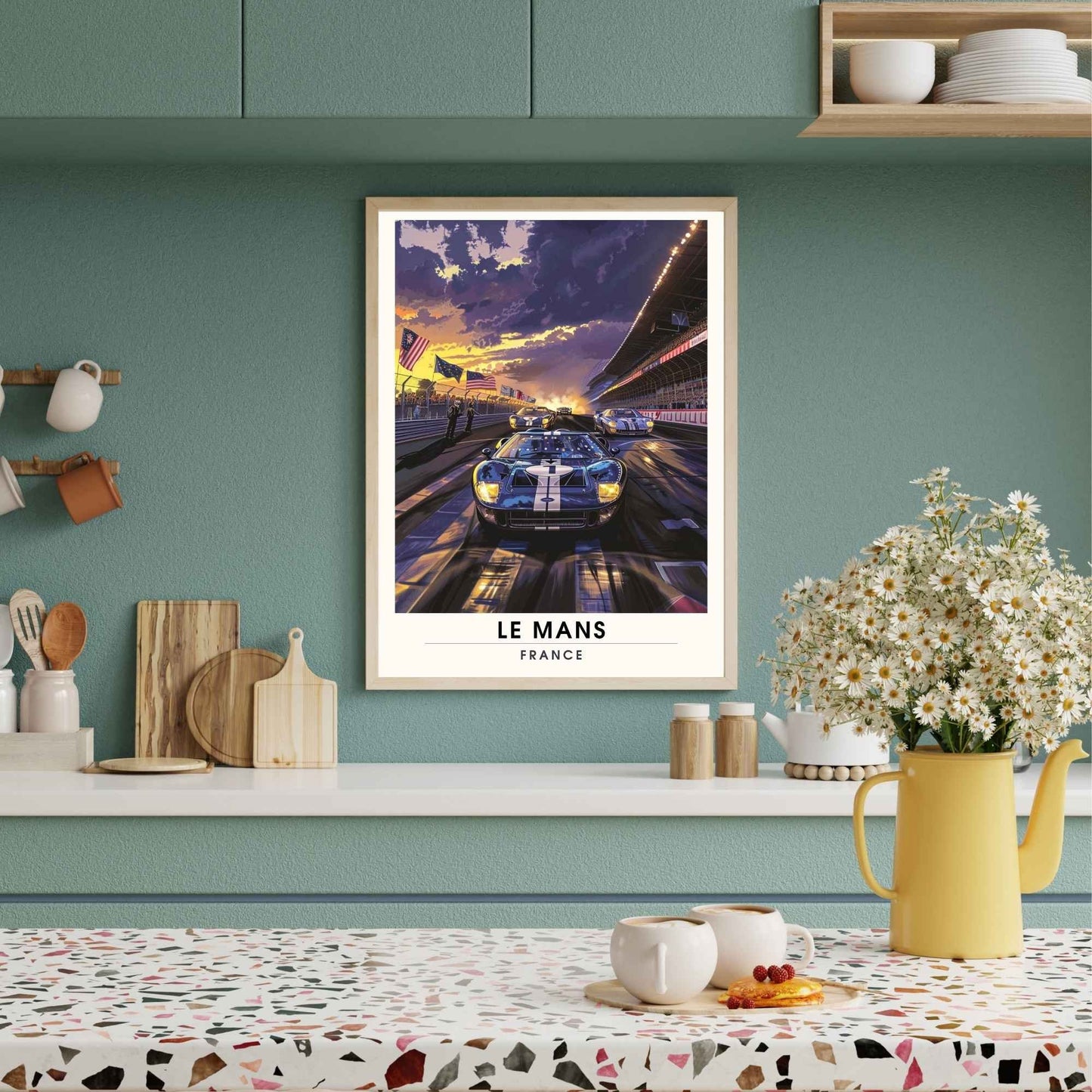 Affiche le Mans | Impression de voyage | Affiche Vintage | Le Mans la nuit