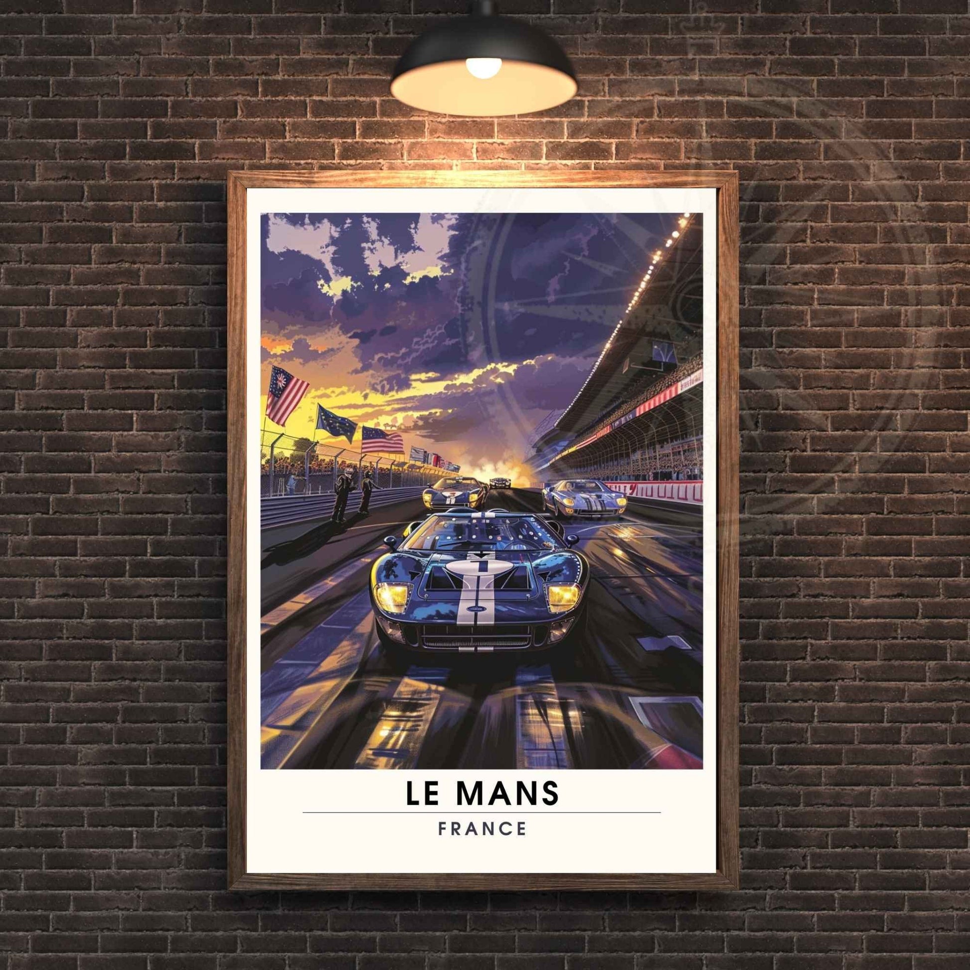 Affiche le Mans | Impression de voyage | Affiche Vintage | Le Mans la nuit