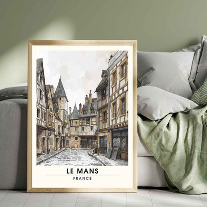 Affiche le Mans | Impression de voyage le mans | Ancienne ville du Mans