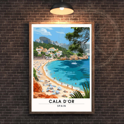 Affiche Cala D'Or, Espagne | Affiche Cala D'Or, Majorque | Affiche Majorque, Espagne - plage de Cala d'Or