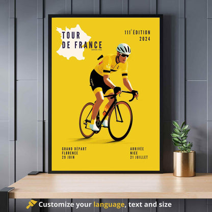 Affiche tour de France 2024 - Impression Vélo