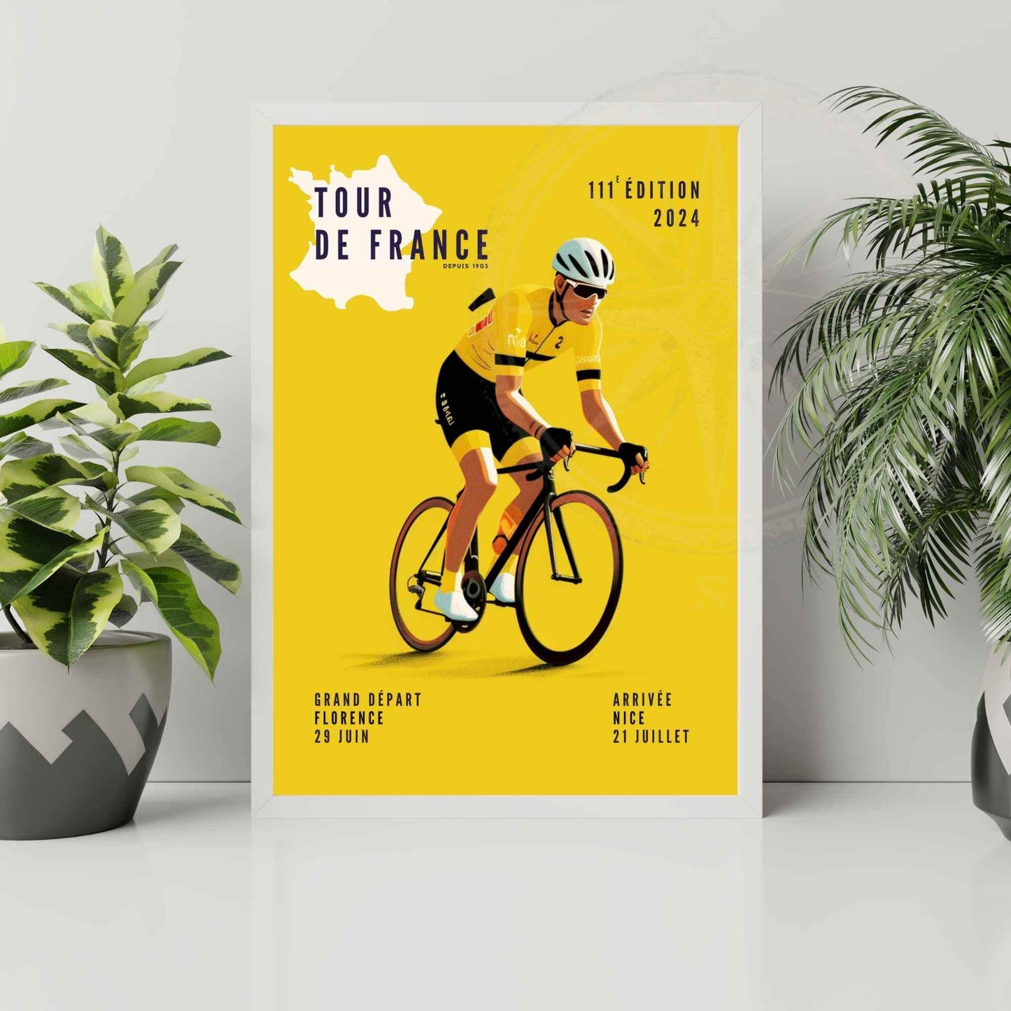 Affiche tour de France 2024 - Impression Vélo