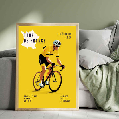 Affiche tour de France 2024 - Impression Vélo