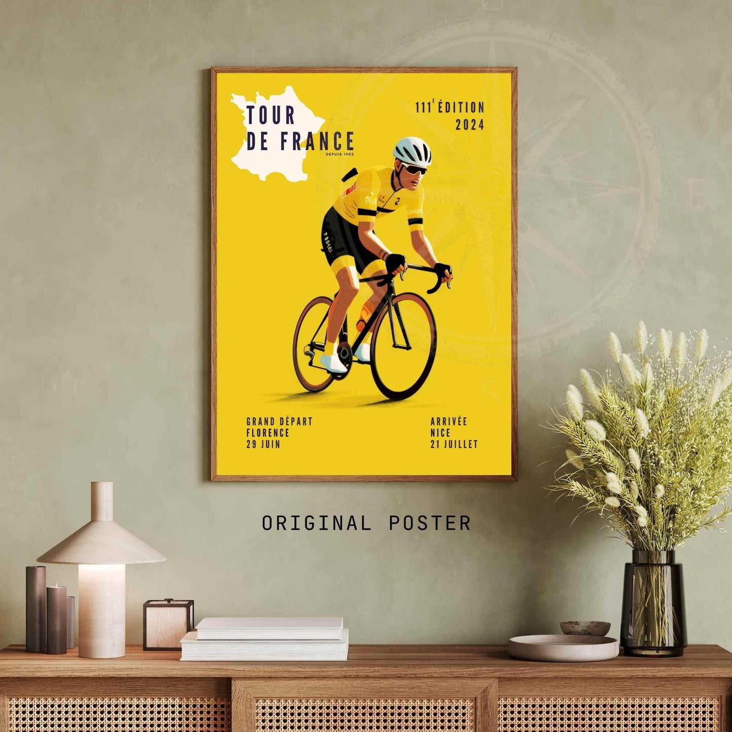 Affiche tour de France 2024 - Impression Vélo