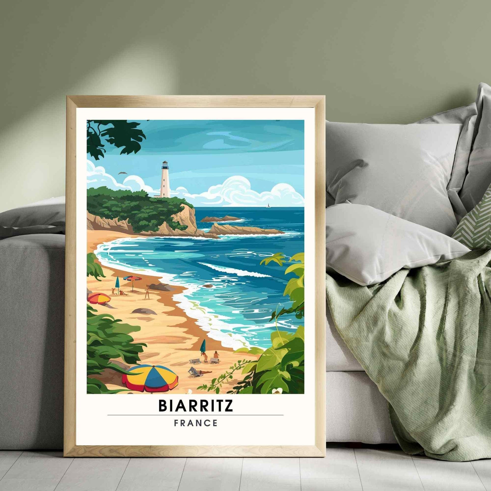 Affiche Biarritz - impression de voyage Biarritz, France - Vue sur le phare de Biarritz