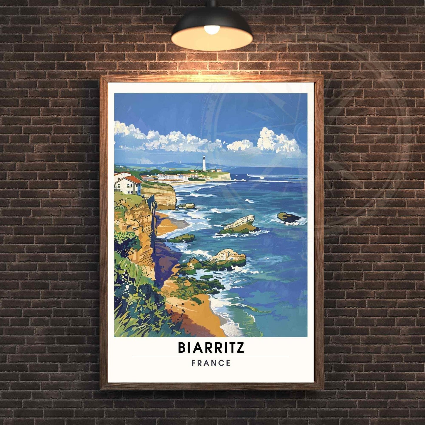 Affiche Biarritz - impression de voyage Biarritz, France - Phare de Biarritz