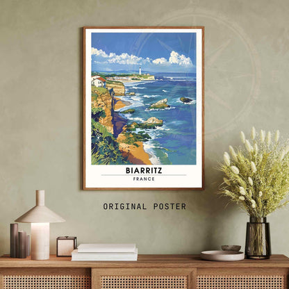 Affiche Biarritz - impression de voyage Biarritz, France - Phare de Biarritz