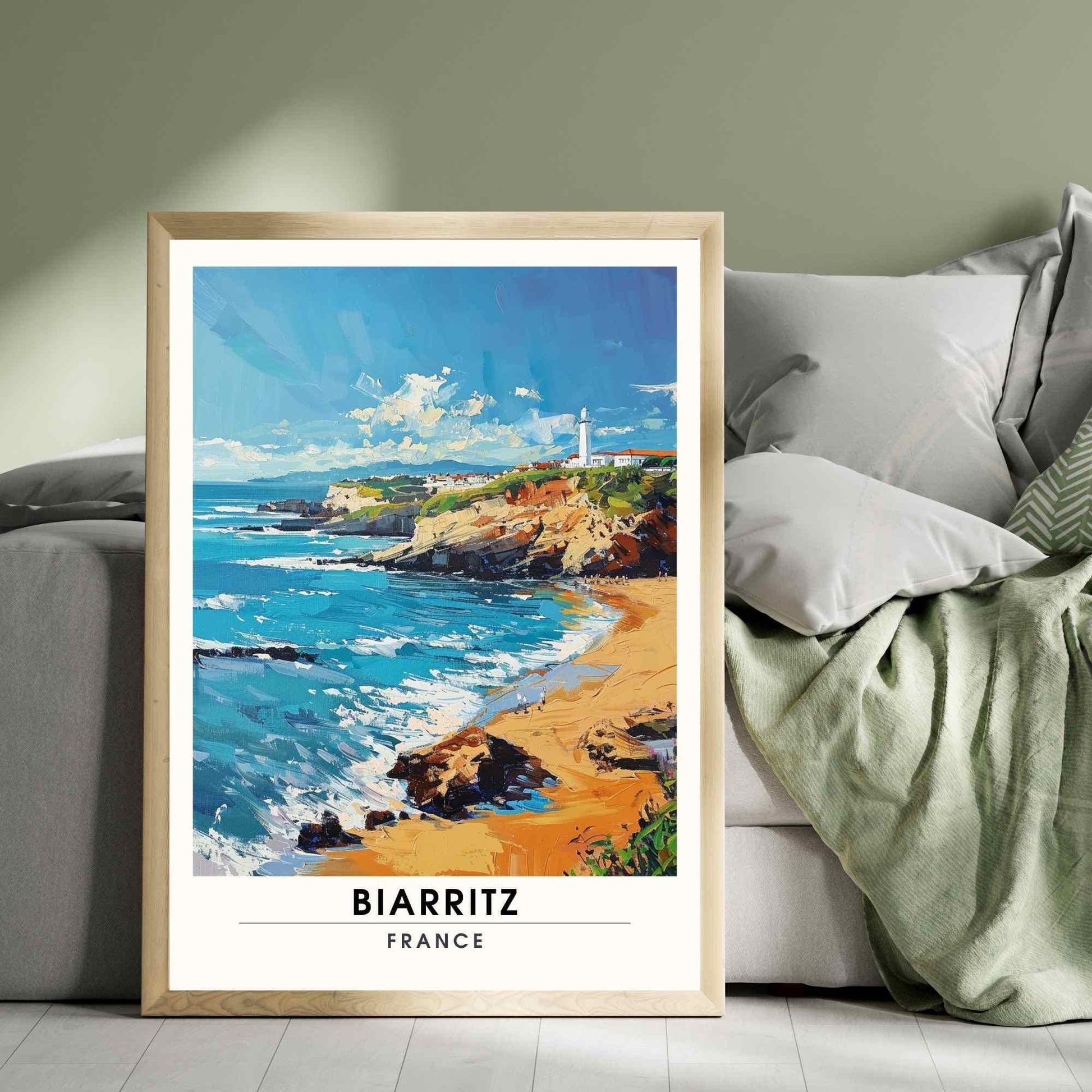 Affiche Biarritz - impression de voyage Biarritz, France - Plage de Biarritz