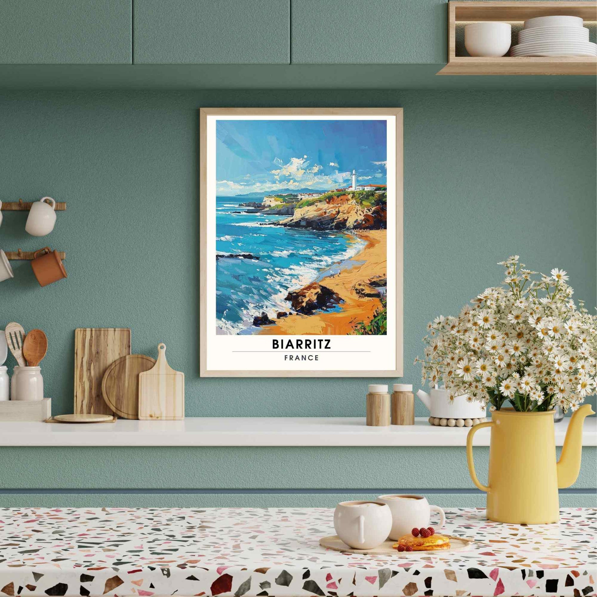 Affiche Biarritz - impression de voyage Biarritz, France - Plage de Biarritz