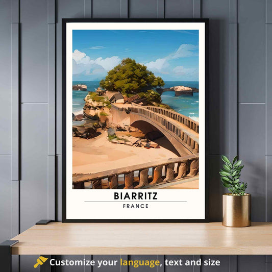 Affiche Biarritz - impression de voyage Biarritz, France - Le rocher du Basta