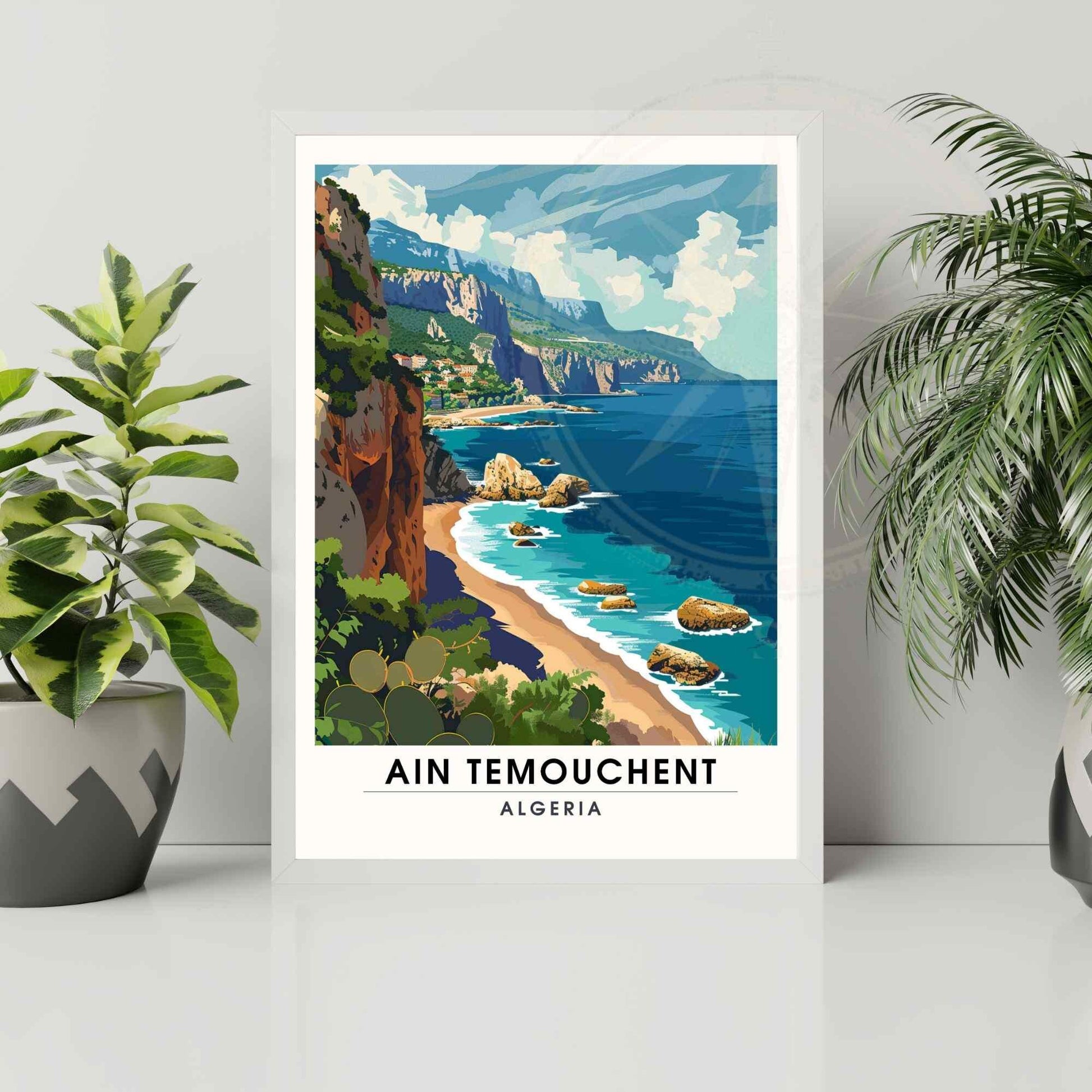 Affiche Ain Témouchent, Algérie | Affiche de voyage Algérie| Affiche Plage