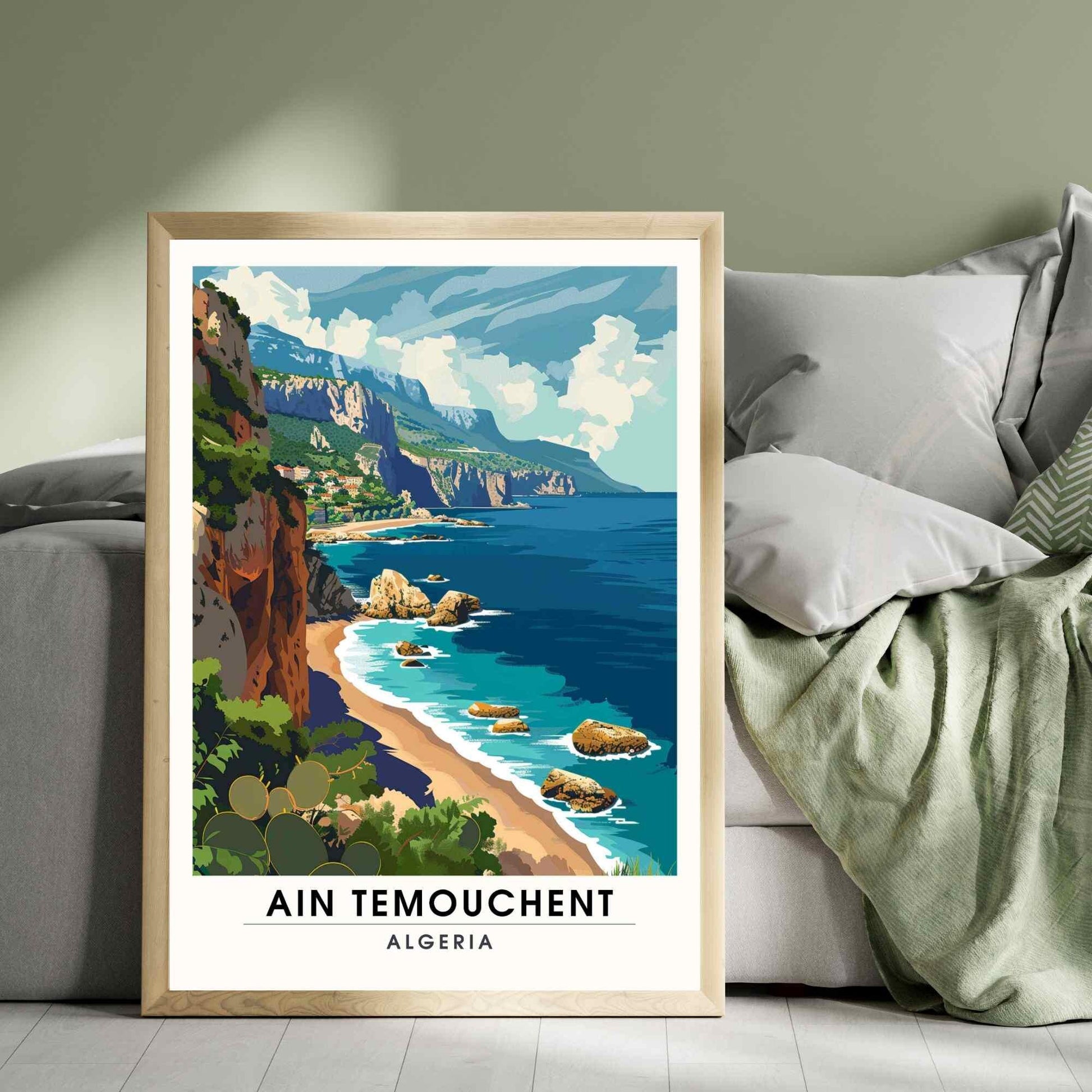 Affiche Ain Témouchent, Algérie | Affiche de voyage Algérie| Affiche Plage