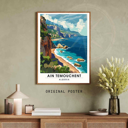 Affiche Ain Témouchent, Algérie | Affiche de voyage Algérie| Affiche Plage