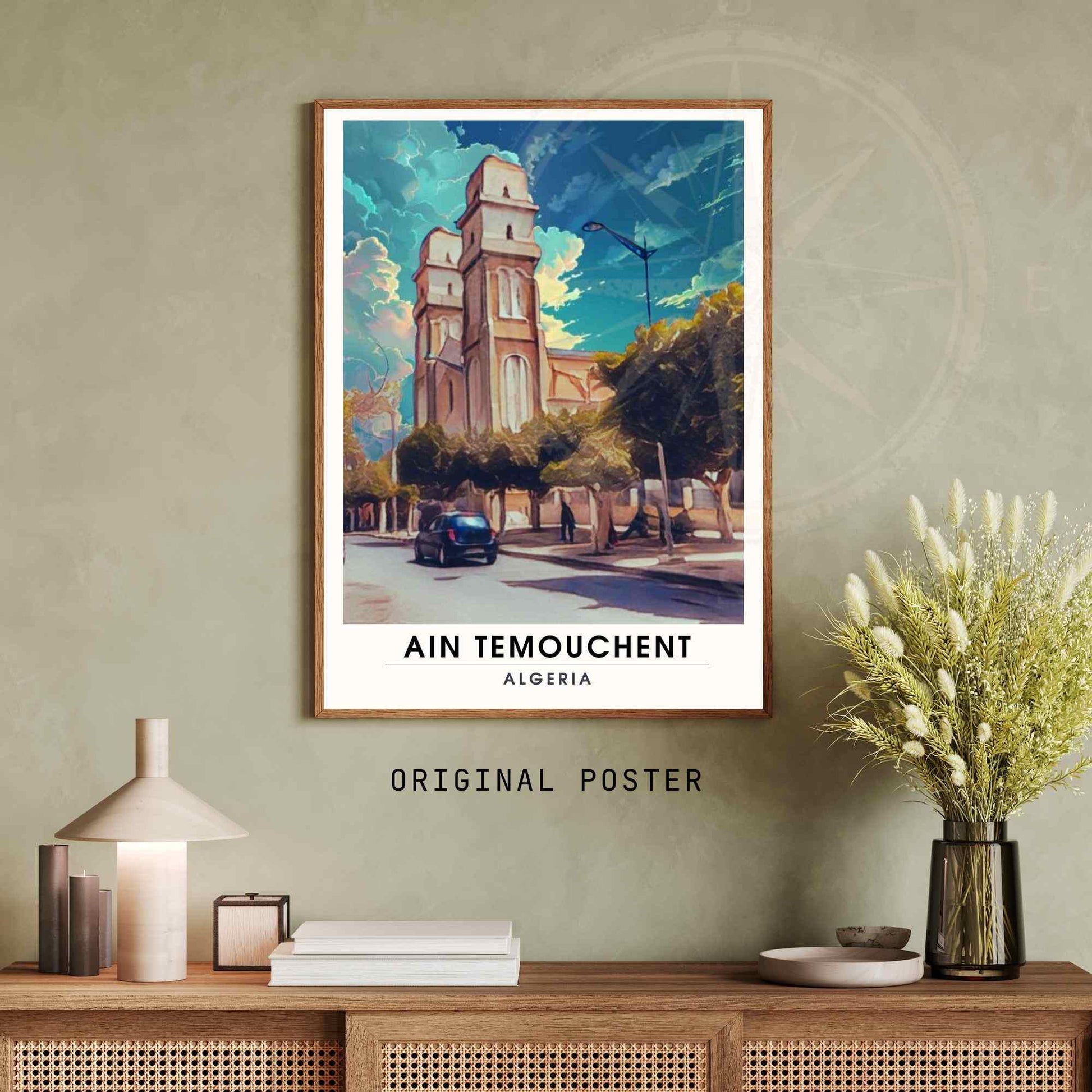 Affiche Ain Témouchent, Algérie | Affiche de voyage Algérie| Affiche mosquée