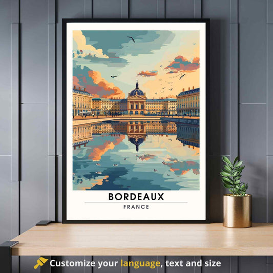 Affiche Bordeaux | Impression de voyage Bordeaux | Affiche France