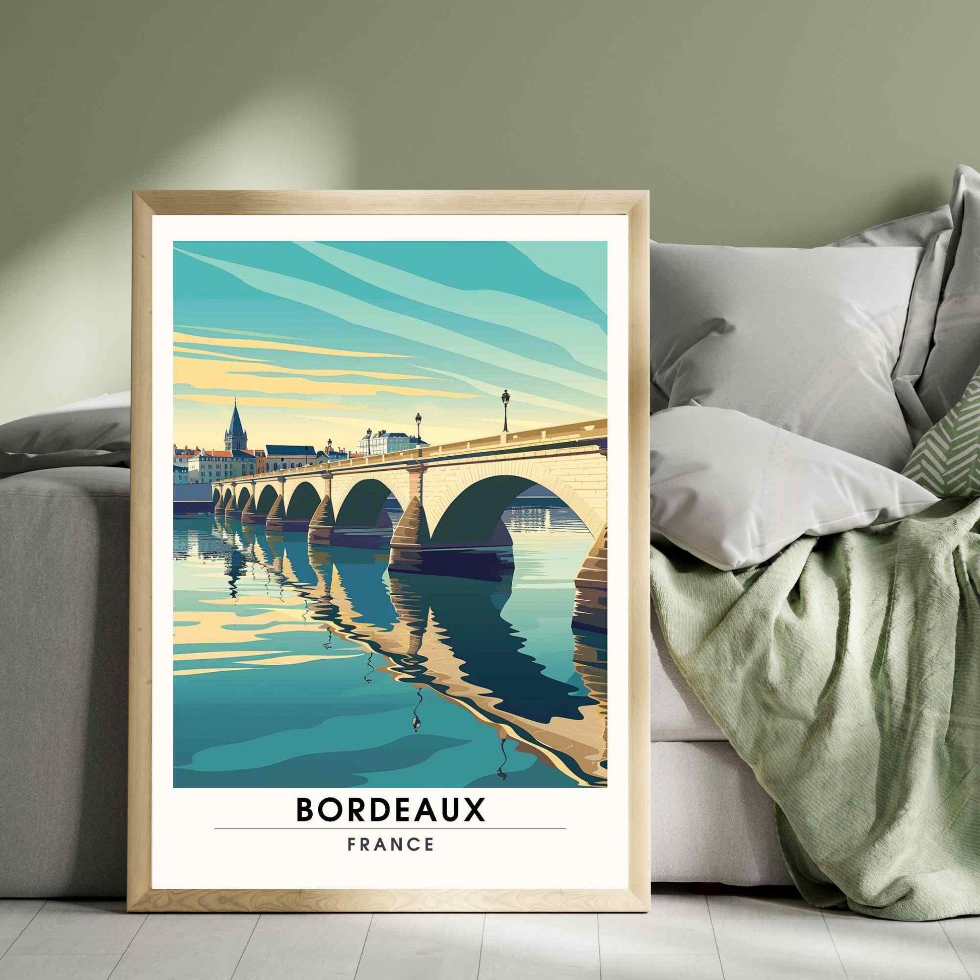 Affiche Bordeaux | Impression de voyage Bordeaux | Pont de Pierre