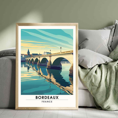 Affiche Bordeaux | Impression de voyage Bordeaux | Pont de Pierre