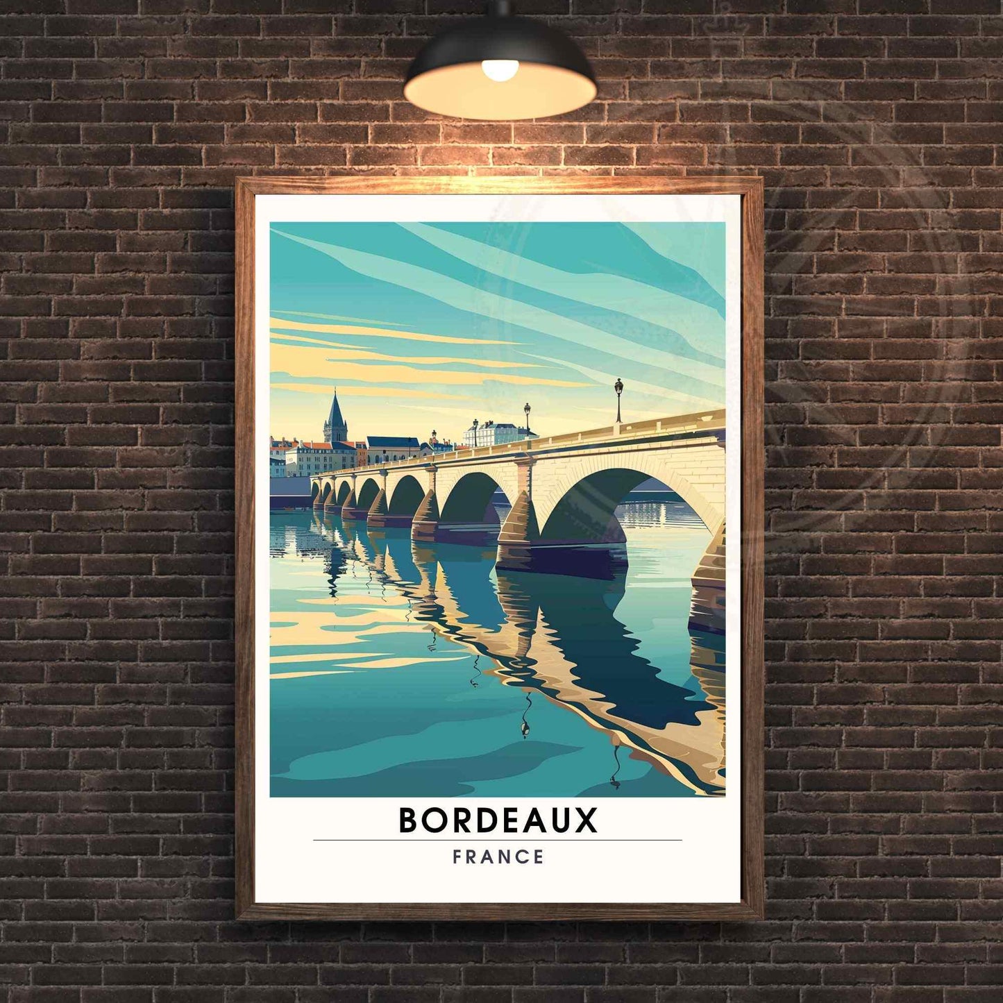 Affiche Bordeaux | Impression de voyage Bordeaux | Pont de Pierre