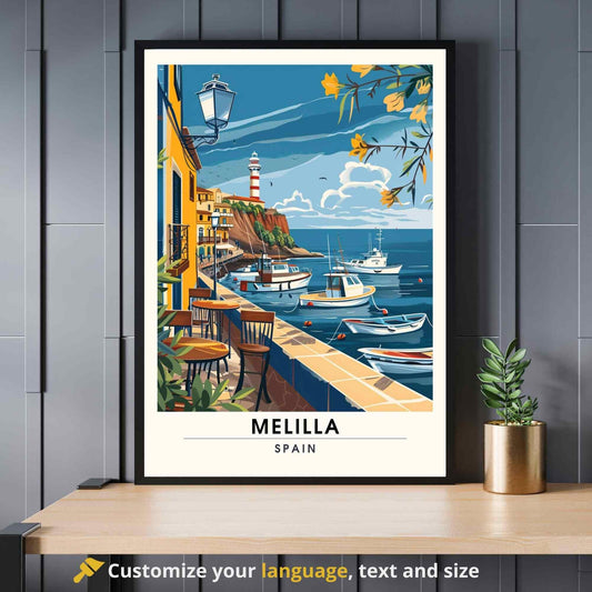 Affiche Melilla, Espagne | Affiche e voyage Melilla | Port de Impression Melilla