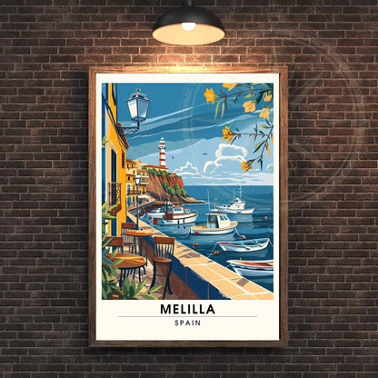 Affiche Melilla, Espagne | Affiche e voyage Melilla | Port de Impression Melilla