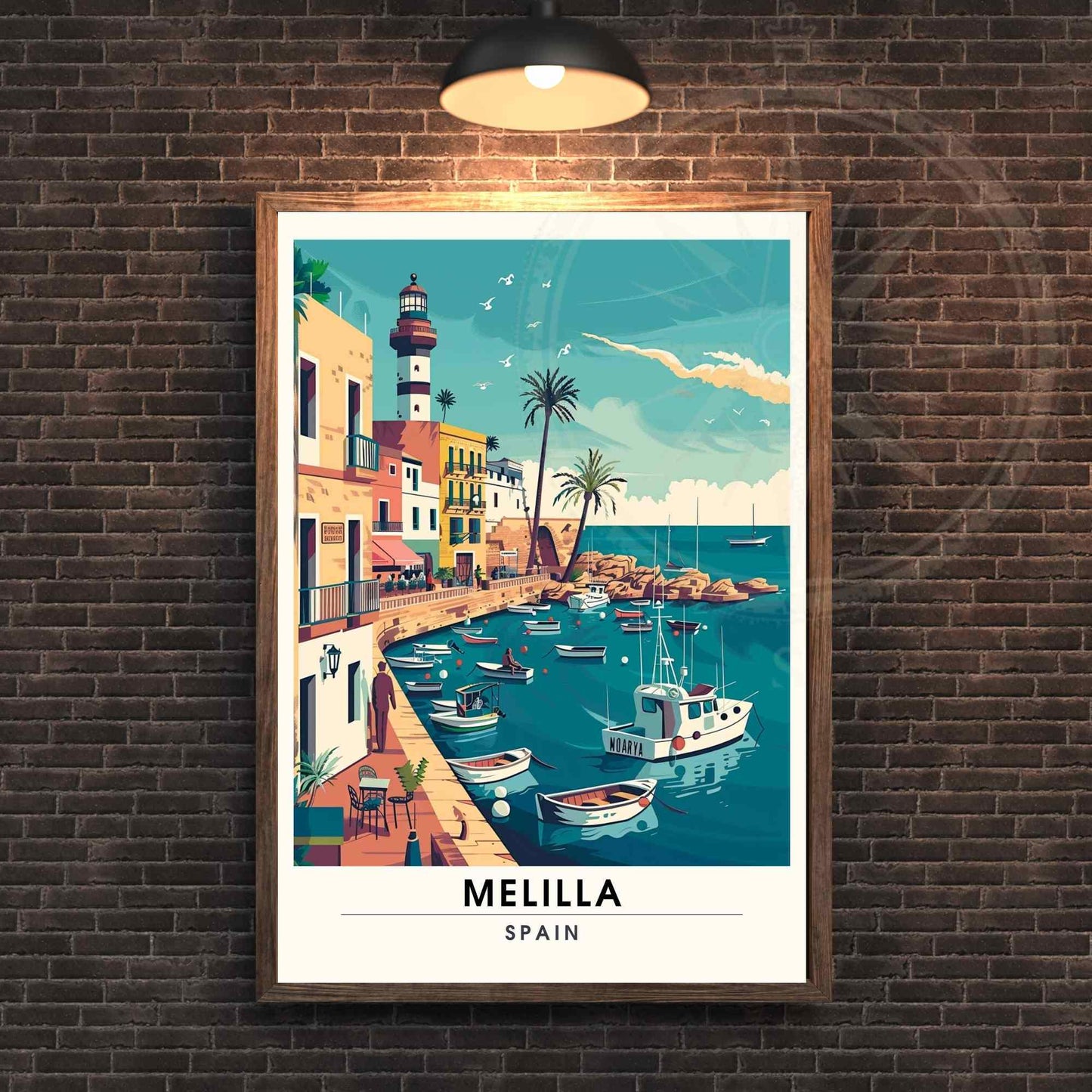 Affiche Melilla, Espagne | Affiche e voyage Melilla | Vue sur le port de Melilla