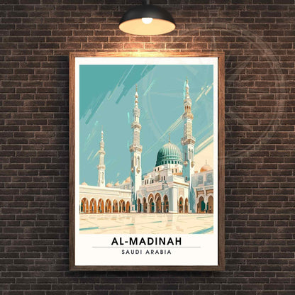 Affiche Médine | Affiche de voyage Médine, Arabie Saoudite - Al-Madinah - Mosquée du Prophète