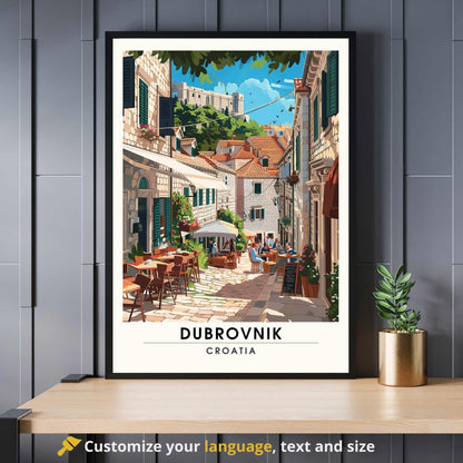 Affiche Dubrovnik, Croatie | Affiche e voyage Dubrovnik | dans les rues de Dubrovnik