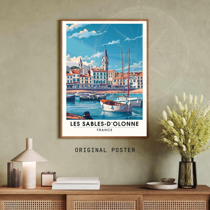 Affiche Les Sables-d'Olonne | Affiche de voyage Les Sables-d'Olonne, France - Le port