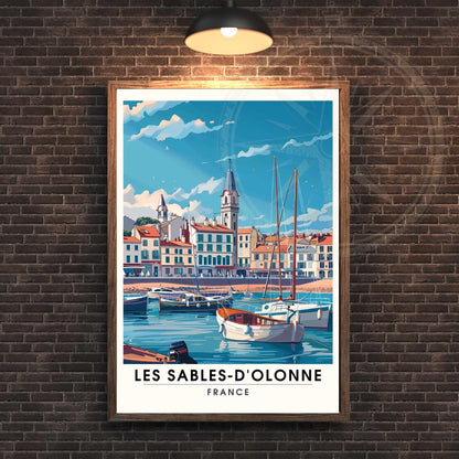 Affiche Les Sables-d'Olonne | Affiche de voyage Les Sables-d'Olonne, France - Le port