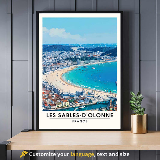 Affiche Les Sables-d'Olonne | Affiche de voyage Les Sables-d'Olonne, France - La plage