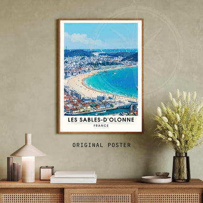 Affiche Les Sables-d'Olonne | Affiche de voyage Les Sables-d'Olonne, France - La plage