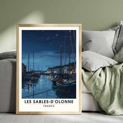 Affiche Les Sables-d'Olonne | Affiche de voyage Les Sables-d'Olonne, France - La nuit