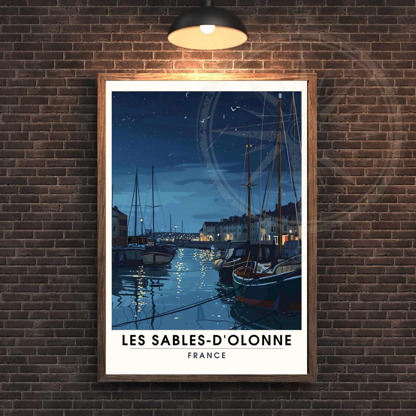 Affiche Les Sables-d'Olonne | Affiche de voyage Les Sables-d'Olonne, France - La nuit