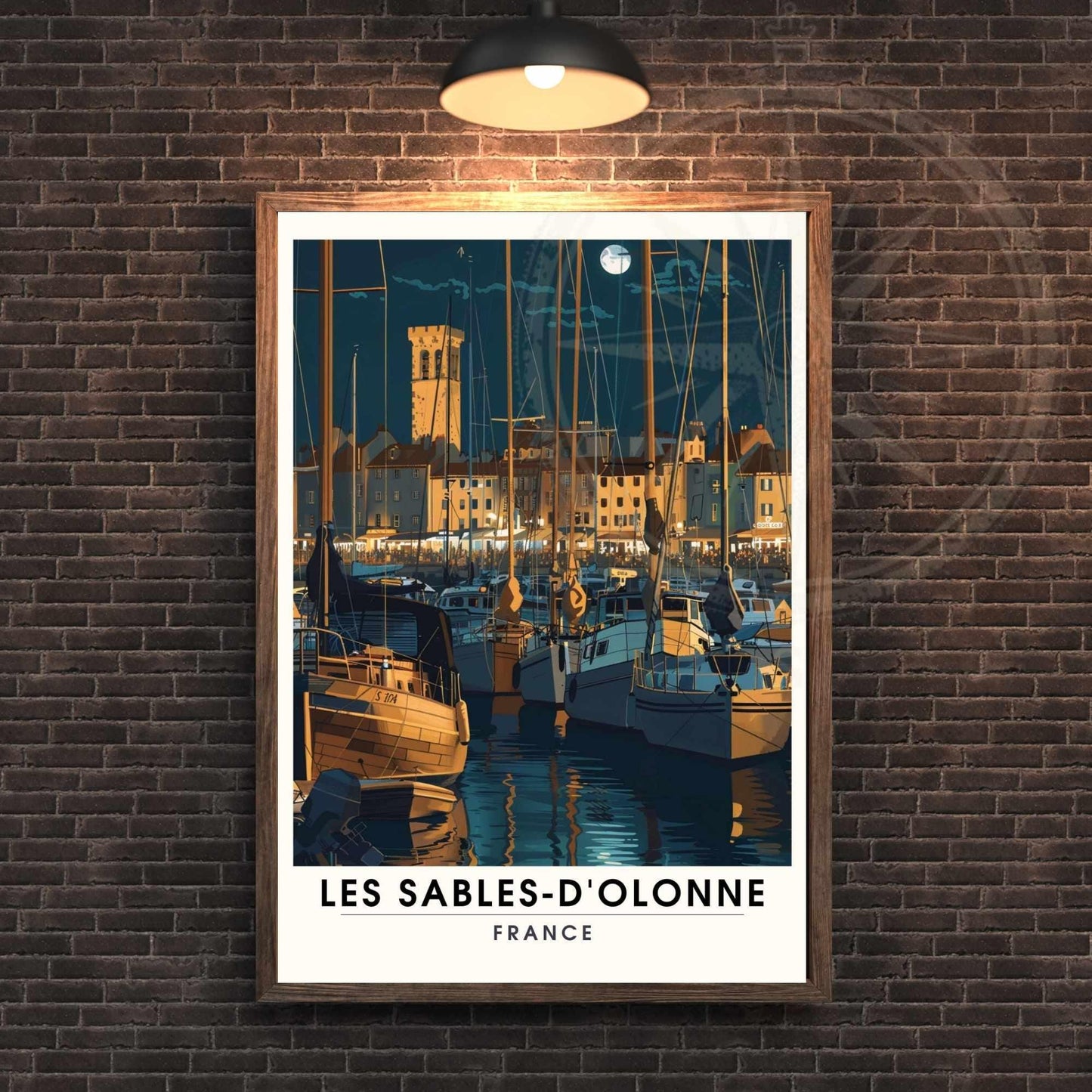 Affiche Les Sables-d'Olonne | Affiche de voyage Les Sables-d'Olonne, France - Voyage nocturne