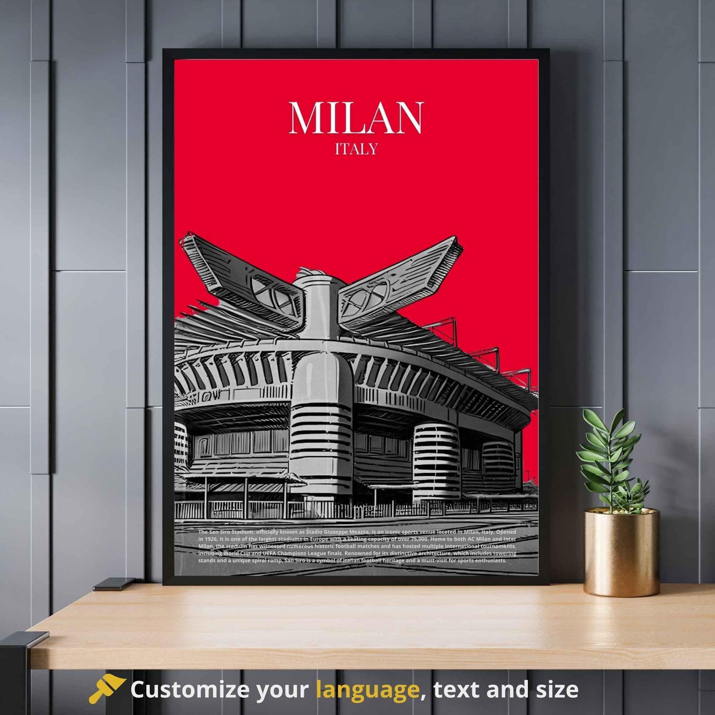 Affiche Milan, Italie | Affiche stade de San Siro | Impression de voyage Milan